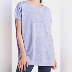 Athleta Release Breezy Tee, Periwinkle Heather, Medium